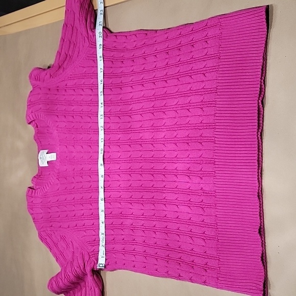 St. John's Bay Size 2X Magenta Long Sleeve Cable Knit Sweater, Gently Used Cond. - Picture 7 of 11